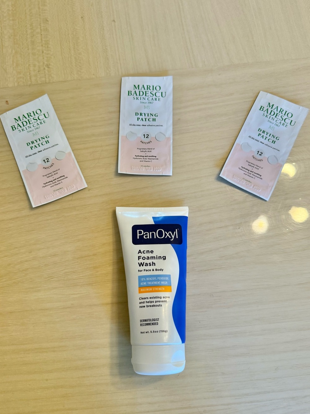 Mario Badescu Drying Pimple Patches with PanOxyl Acne Foaming Wash Benzoyl 10%